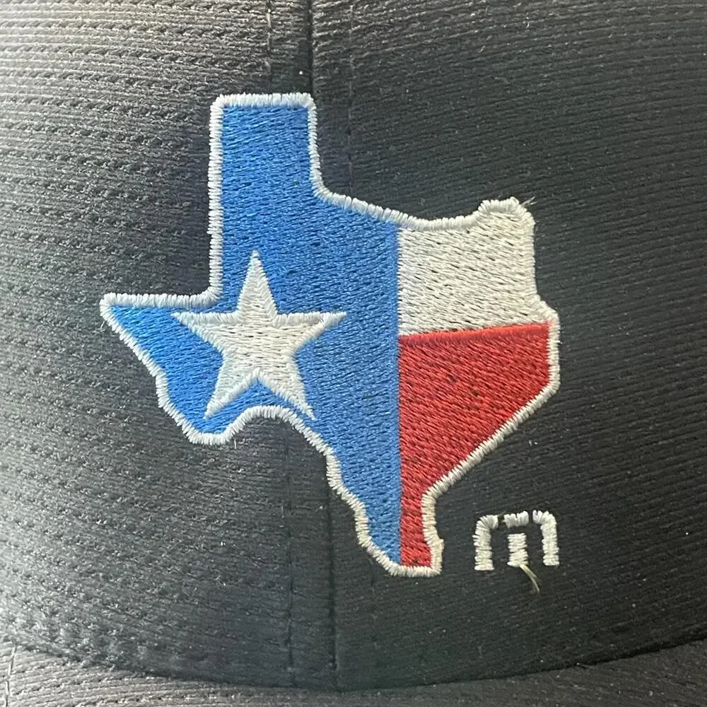 Travis Mathew FlexFit Hat Men’s L-XL Black TEXAS Embroidered Golf Cap - Picture 2 of 8
